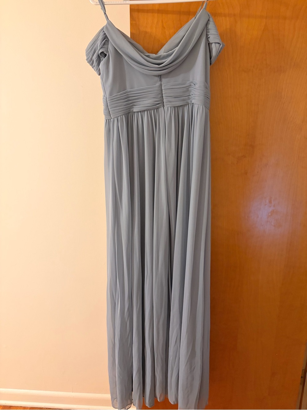 Azazie Dusty Blue Pleated Formal Dress - Picture 2 of 7
